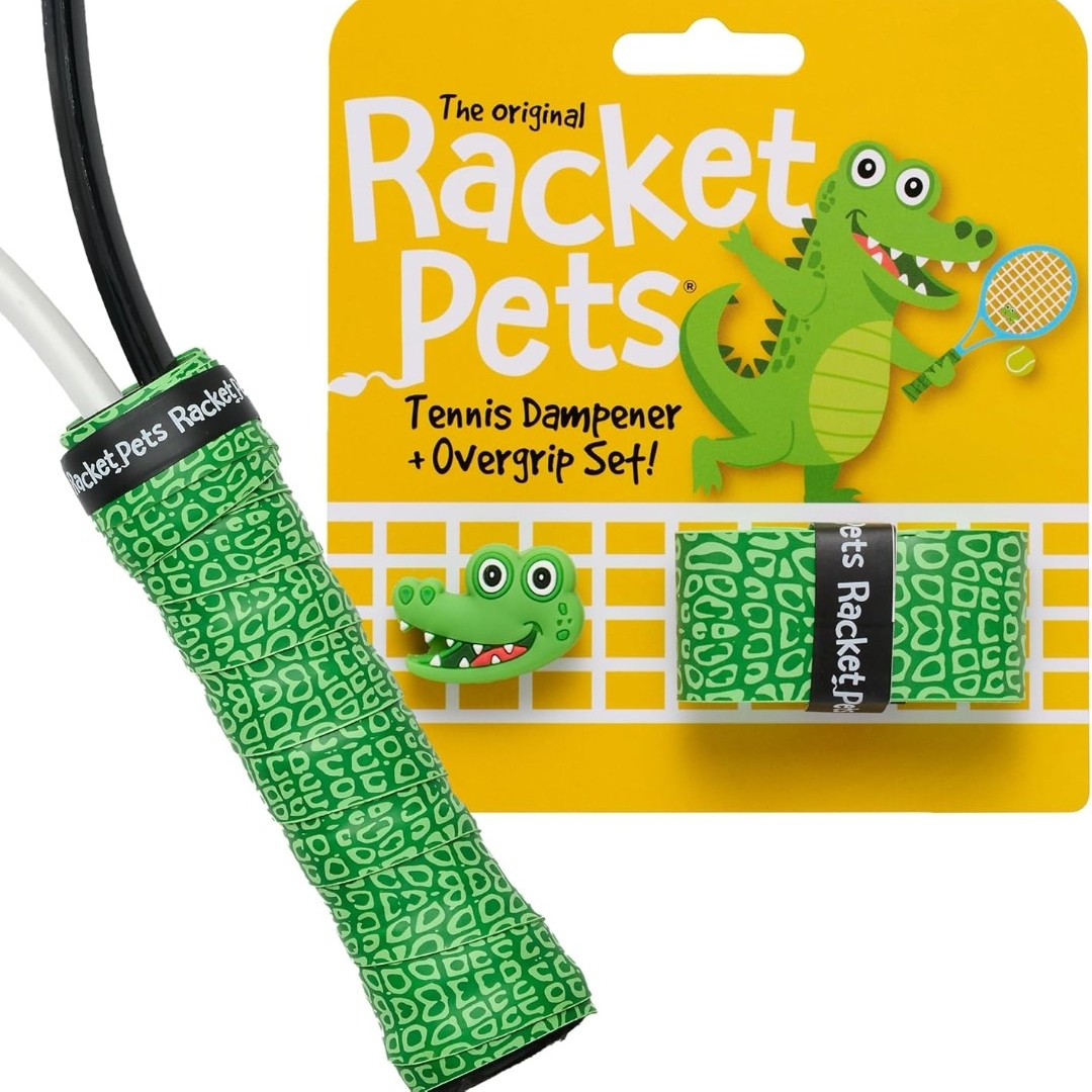 Alligator Green Tennis Overgrip Tape and Dampener Shock Absorber
