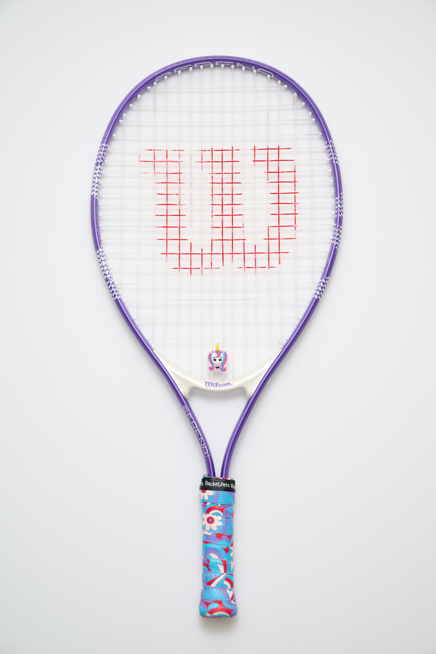 Unicorn Pink/Purple Tennis Overgrip Tape and Matching Shock Absorbing Dampener for Tennis Racket