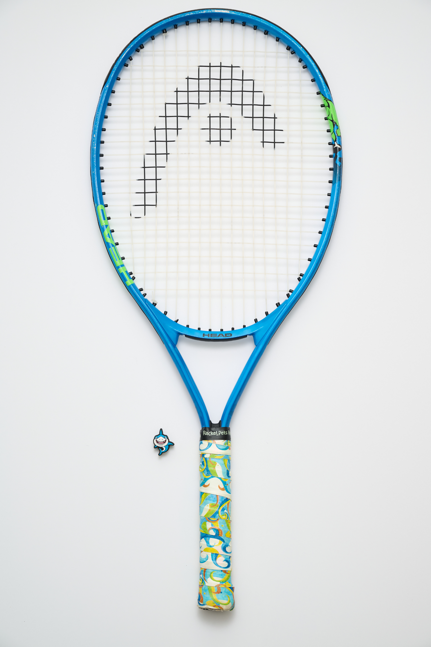 Shark Tennis Overgrip Tape and Matching Shock Absorbing Dampener for Tennis Racket