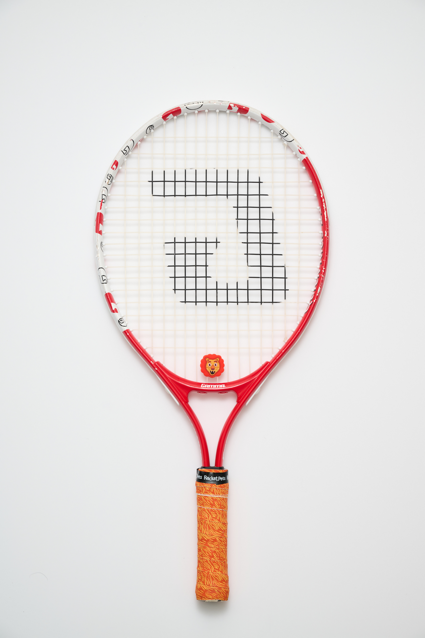 Lion Orange Tennis Overgrip Tape and Matching Shock Absorbing Dampener for Tennis Racket