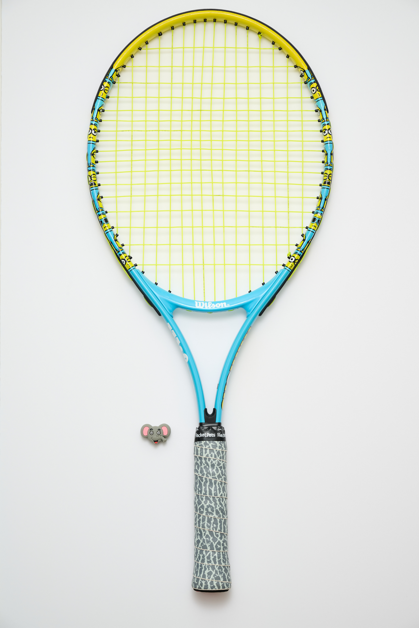 Elephant Gray Tennis Overgrip Tape and Matching Shock Absorbing Dampener for Tennis Racket