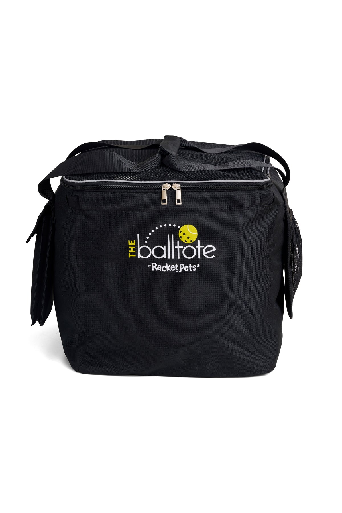 Black Ball Tote front view showing redesigned side pocket