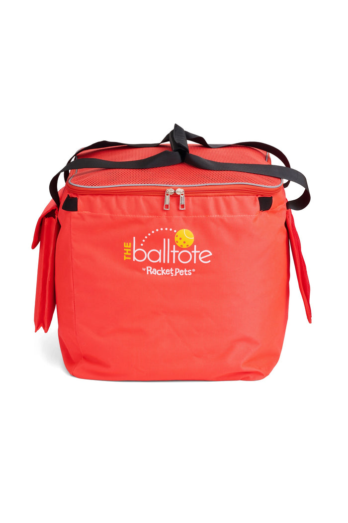 Orange Ball Tote front view showing redesigned side pocket
