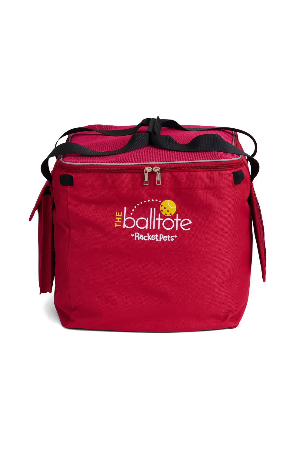 Red Ball Tote front view showing redesigned side pocket