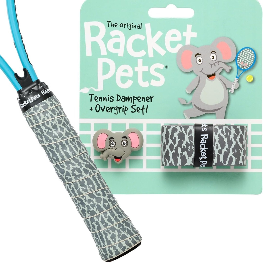 Elephant Gray Tennis Overgrip Tape and Dampener Shock Absorber – Racket ...