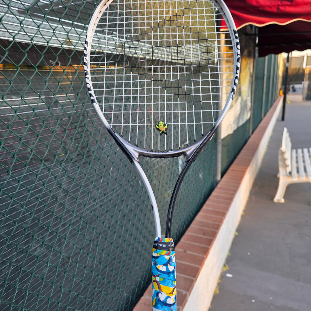 Sea Turtle Tennis Overgrip Tape and Matching Shock Absorbing Dampener for Tennis Racket