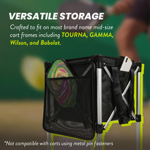 Ball Tote & Cart - Portable Teaching Cart with Black Ball Tote Bag for Tennis and Pickleball Pros