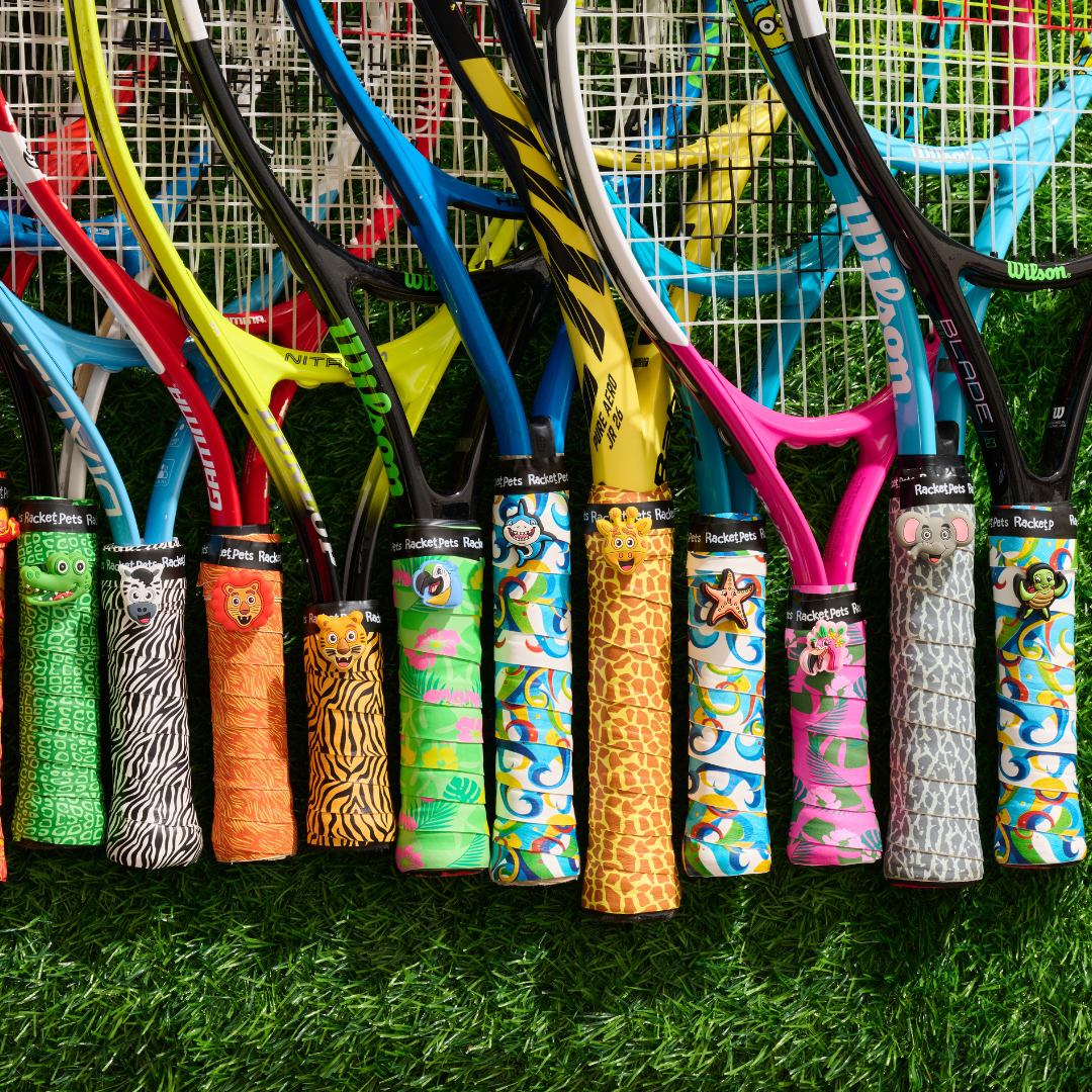 Elephant Gray  Tennis Overgrip Tape and Matching Shock Absorbing Dampener for Tennis Racket