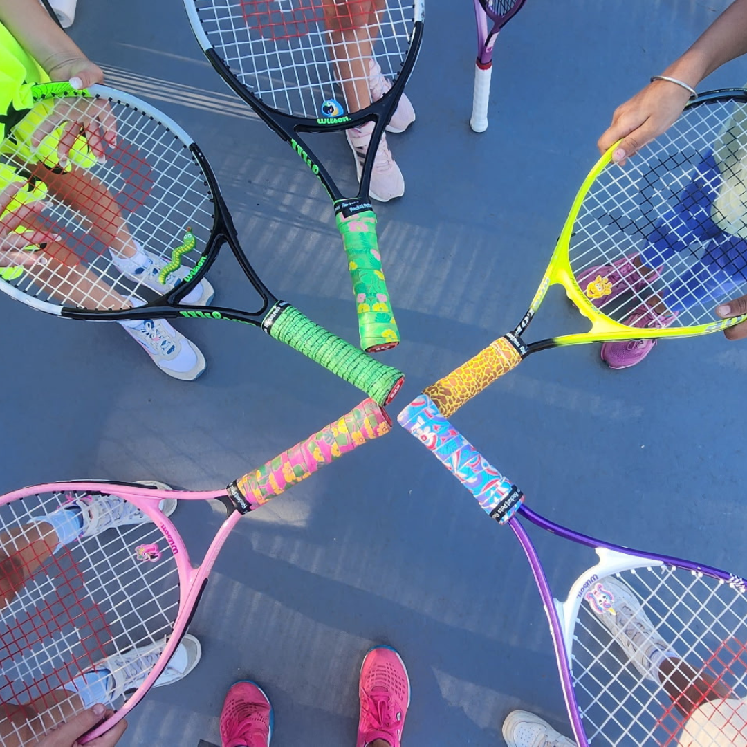 Parrot Tennis Overgrip Tape and Matching Shock Absorbing Dampener for Tennis Racket