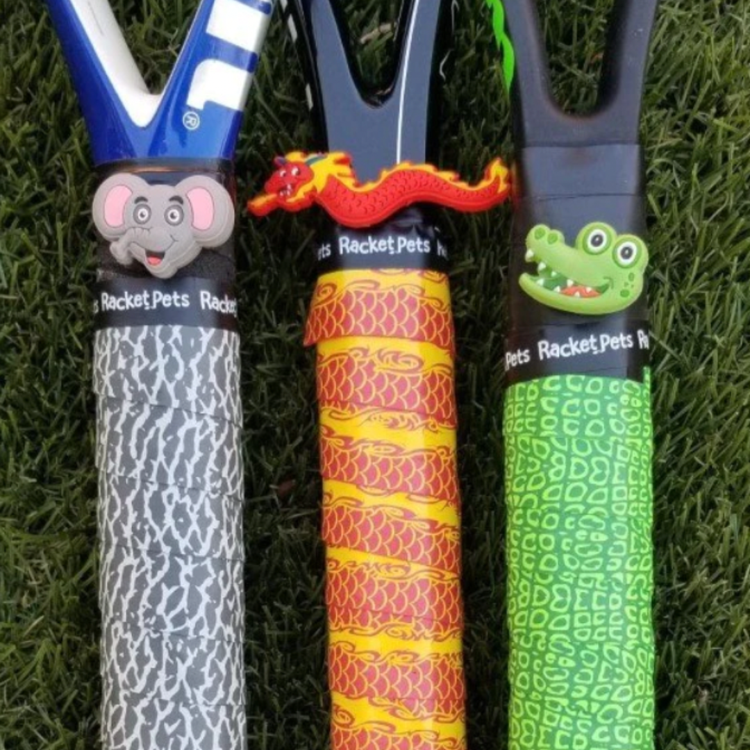 Dragon Red Tennis Overgrip Tape and Matching Shock Absorbing Dampener for Tennis Racket