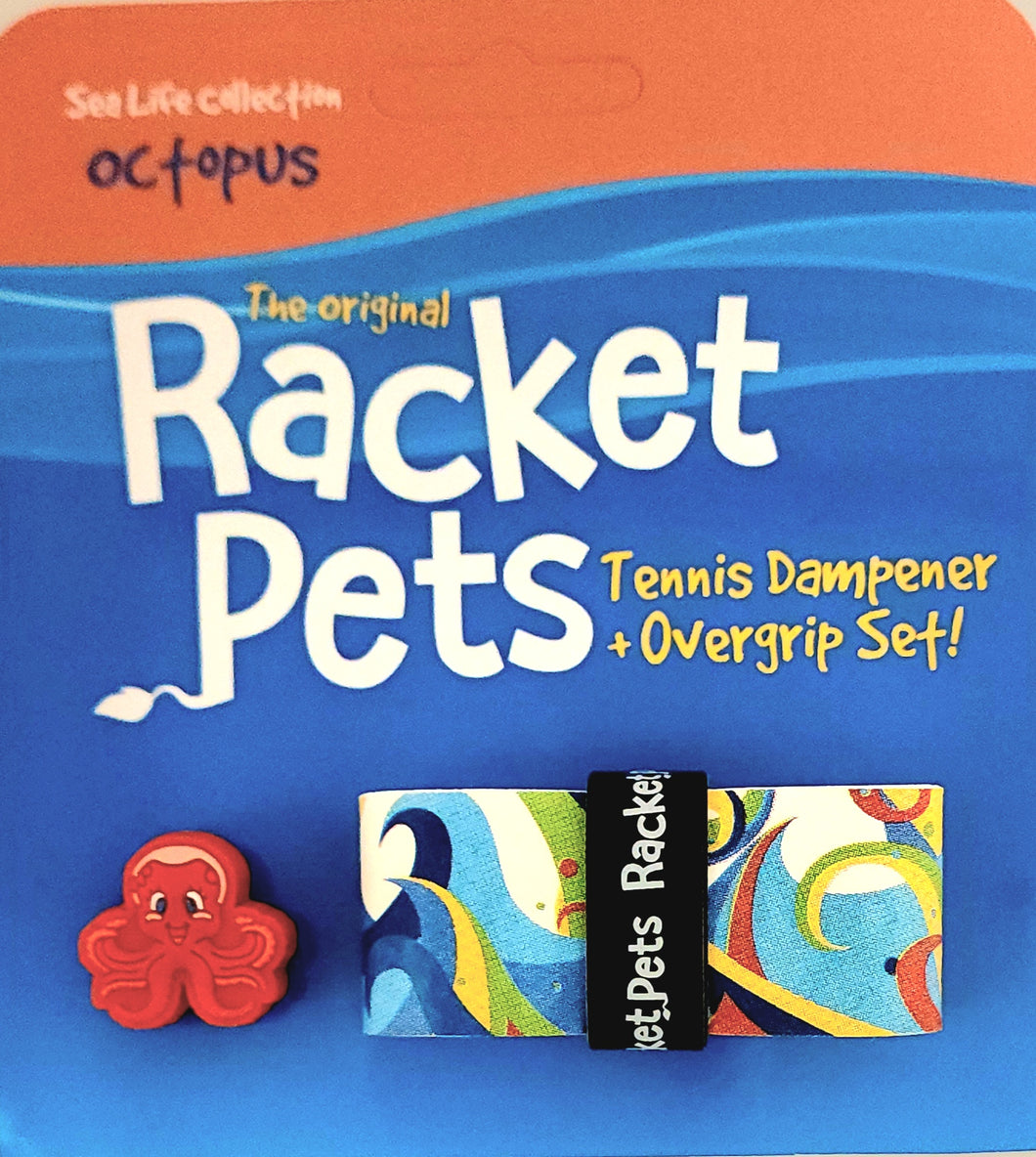 Octopus Tennis Overgrip Tape and Matching Shock Absorbing Dampener for Tennis Racket