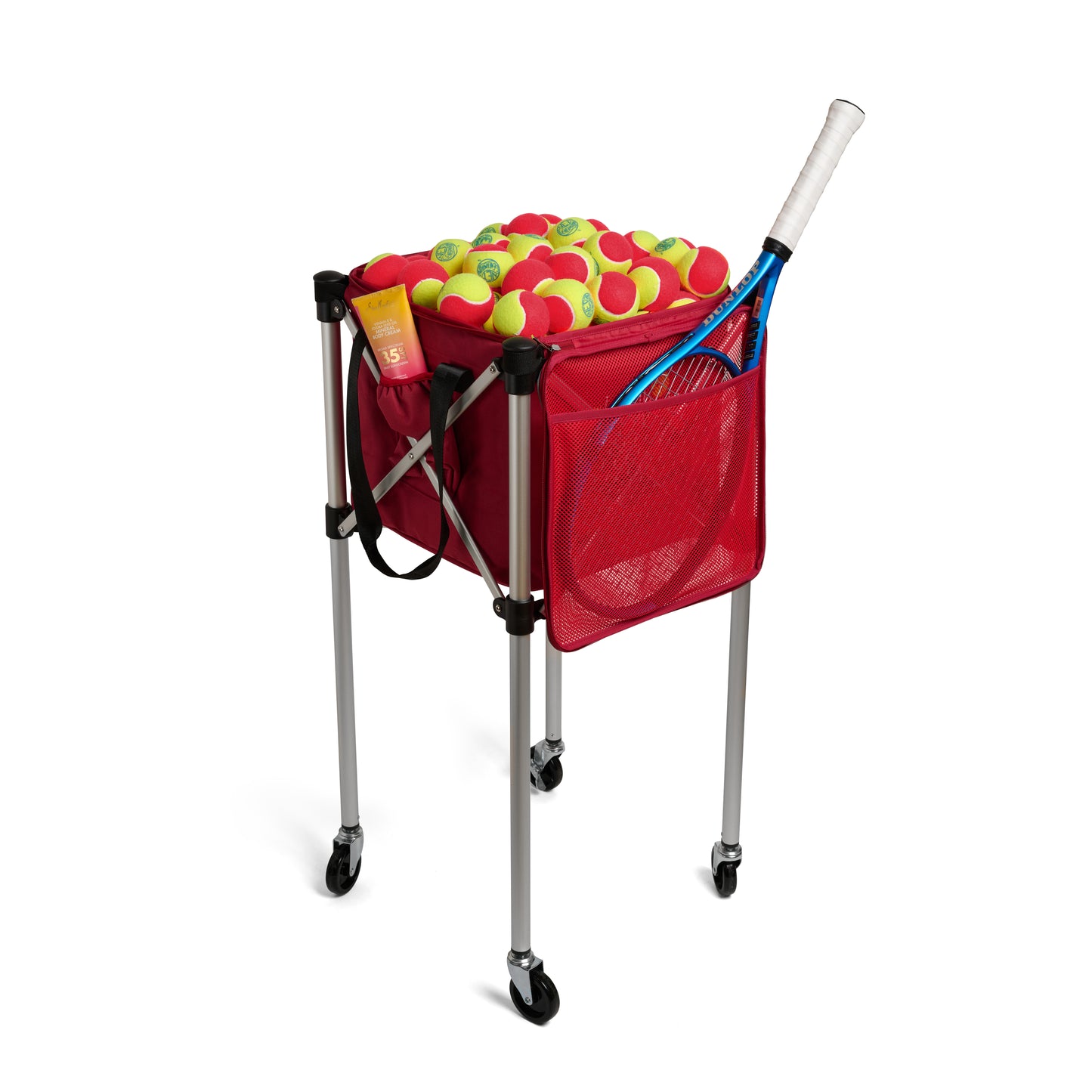 Ball Tote - Red Replacement Bag for Tennis and Pickleball Pro Teaching Cart