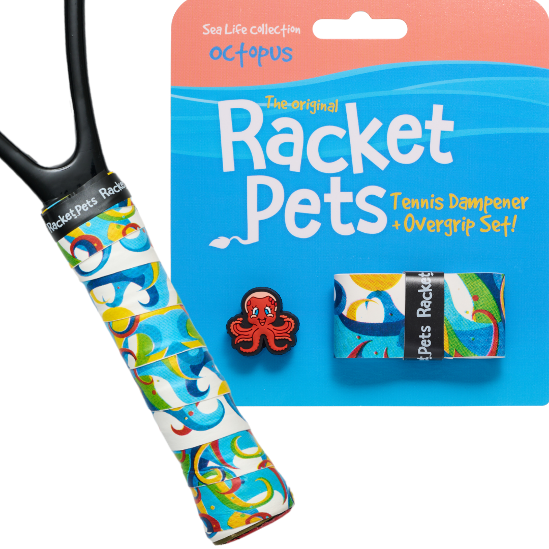 Octopus Orange Tennis Overgrip Tape and Dampener Shock Absorber ...