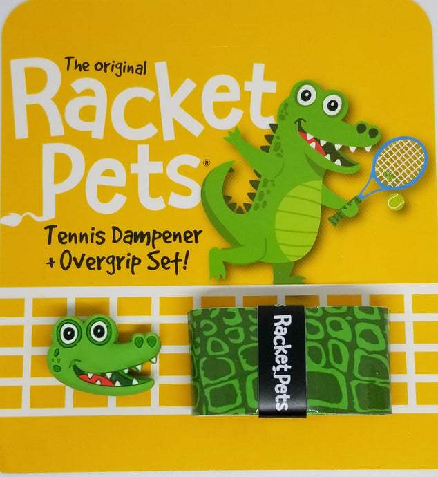 Alligator green tennis grip tape and dampener set