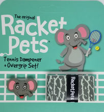 Gray tennis gift idea - elephant theme tennis grip tape and dampener