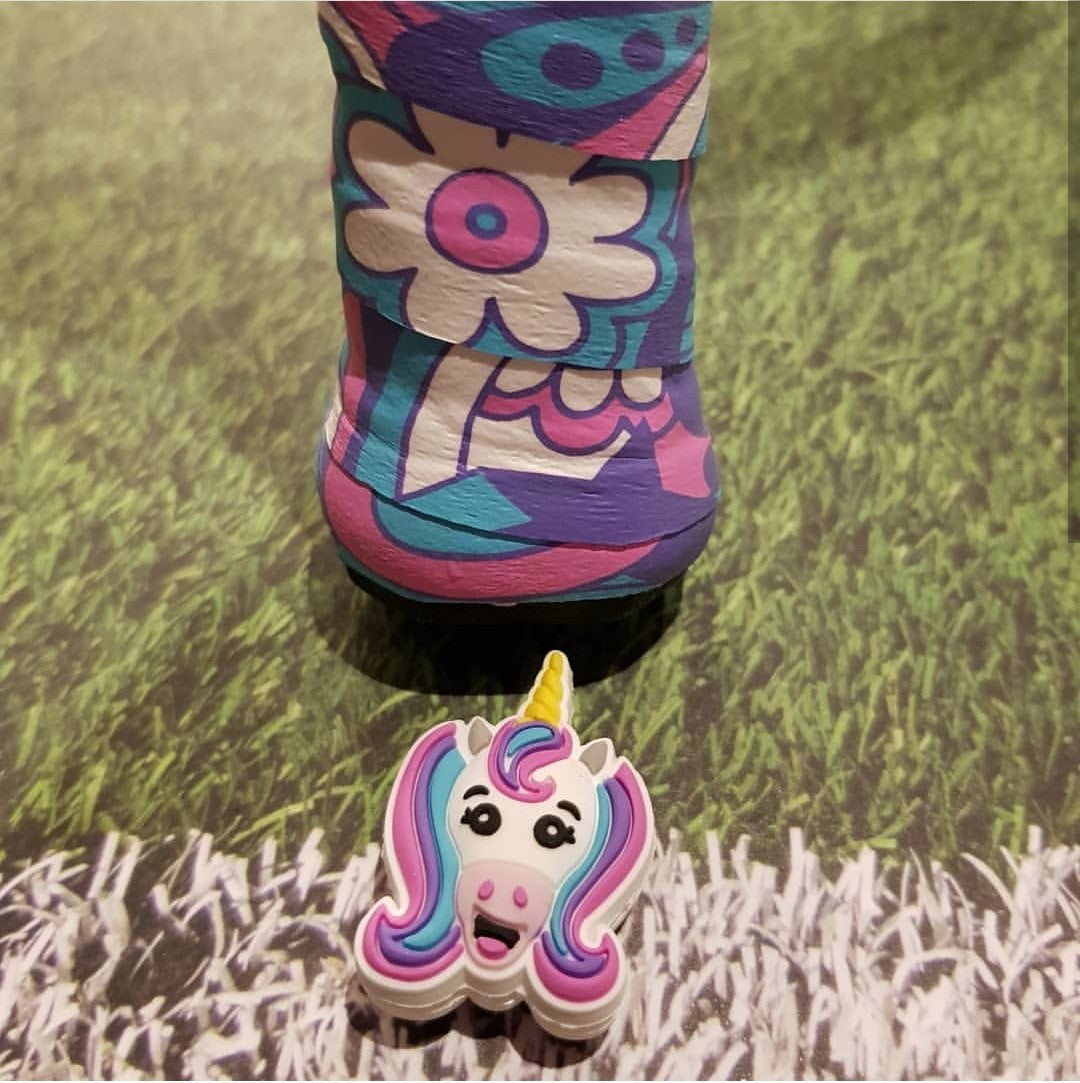 Pink purple Unicorn (pack of 2) - tennis racket dampener overgrip tape animals