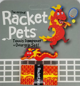 A Racket Pet Dampener and Overgrip Set with an Orange 23 Inch Gamma Junior Tennis Racquet