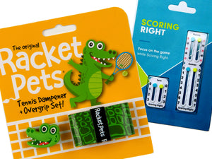 VALUE PACK - A Green Alligator Racket Pet and Scoring Right Tennis Score Keeper