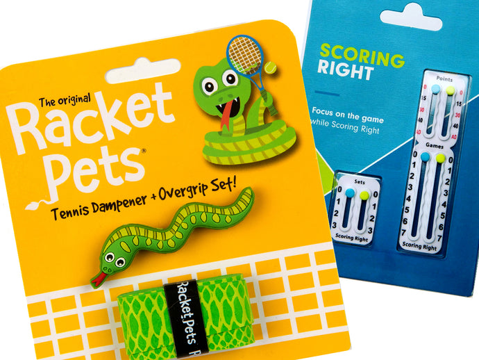VALUE PACK - A Green Snake Racket Pet and Scoring Right Tennis Score Keeper