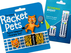 VALUE PACK - A Yellow Tiger Racket Pet and Scoring Right Tennis Score Keeper